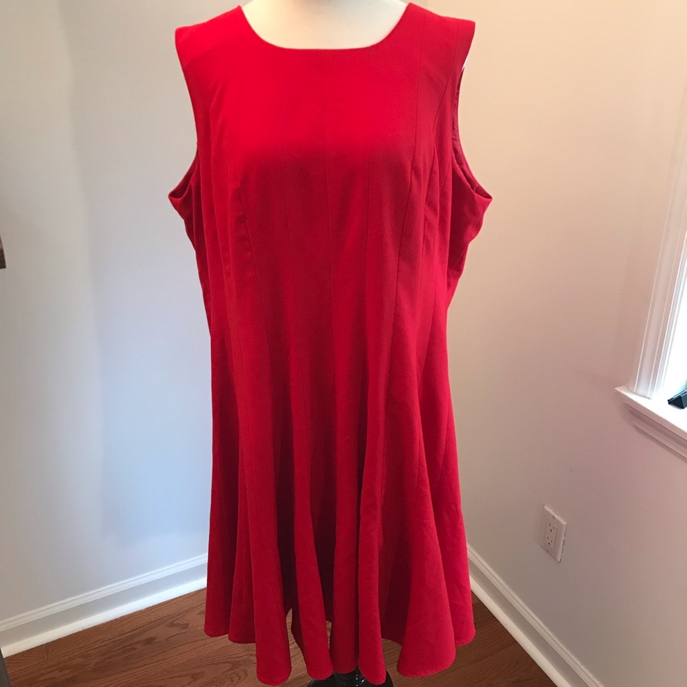Calvin Klein Fit and Flare Dress In Red Sz 22W